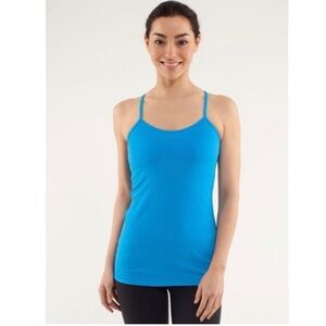 Lululemon Power Y Tank in Heathered Turquoise, Sz 6
